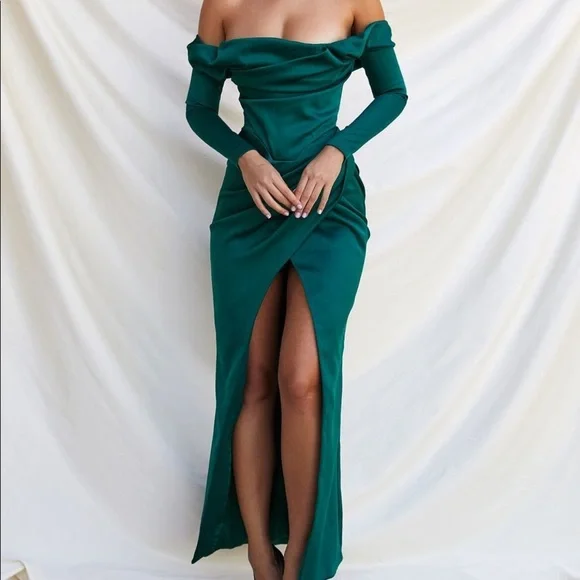 House of CB ‘Sienna’ Emerald Green Dress New-Size XS *RARE - Picture 3 of 9